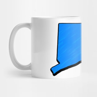 Bright Blue Connecticut Outline Mug